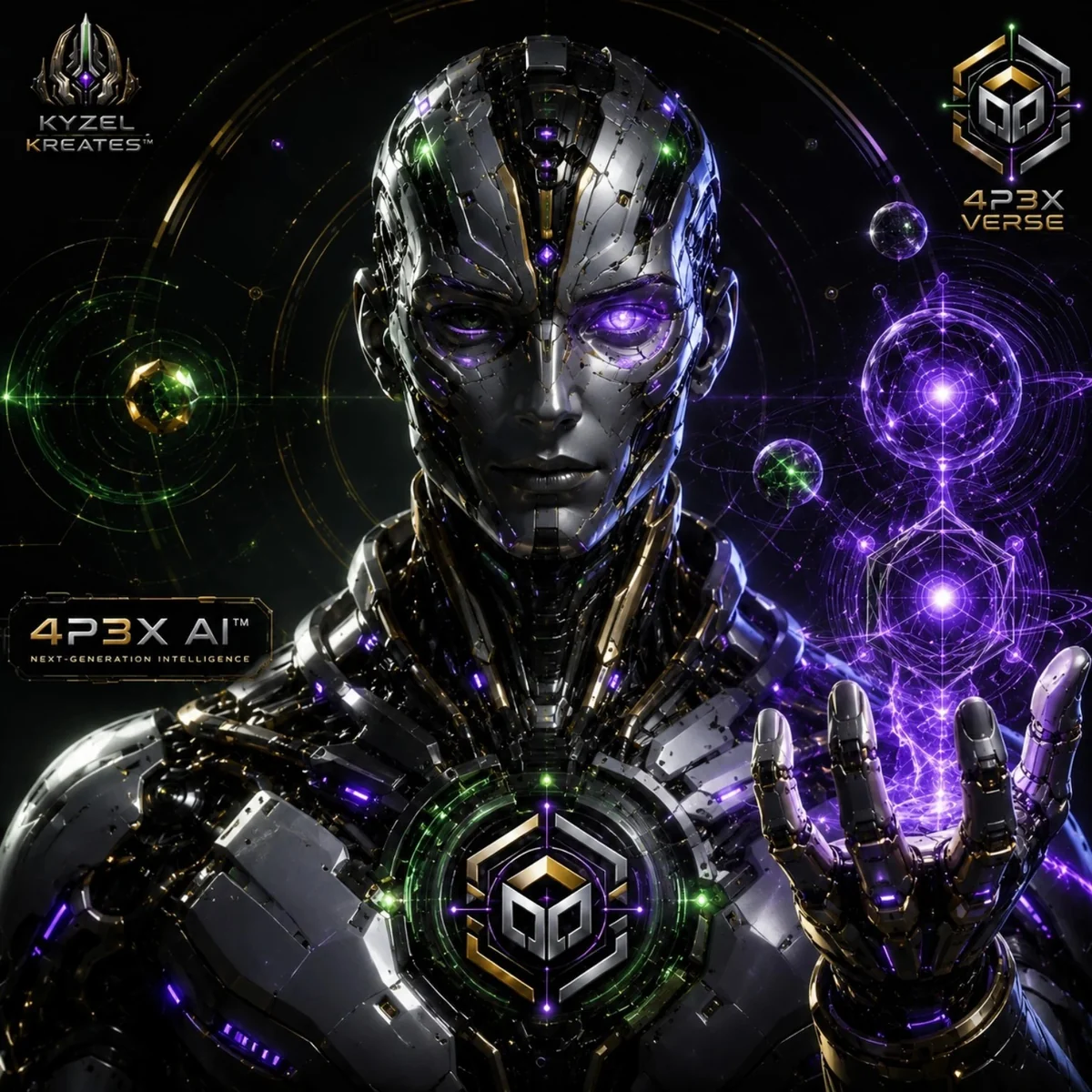 4P3X AI™ digital co-builder brand illustration.