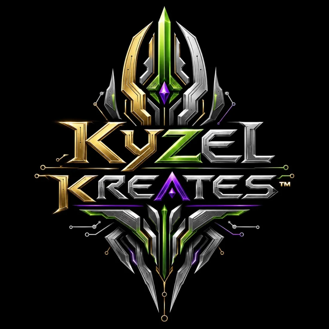Kyzel Kreates™ metallic brand emblem.